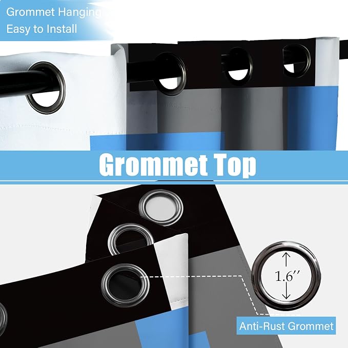 Tyrot Light Blue 100% Blackout Curtains - Image 7