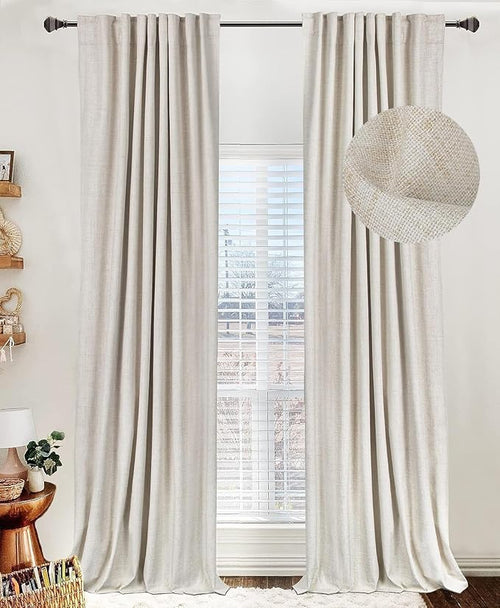 100% Blackout Shield Linen Blackout Curtains by 100BlackoutShield