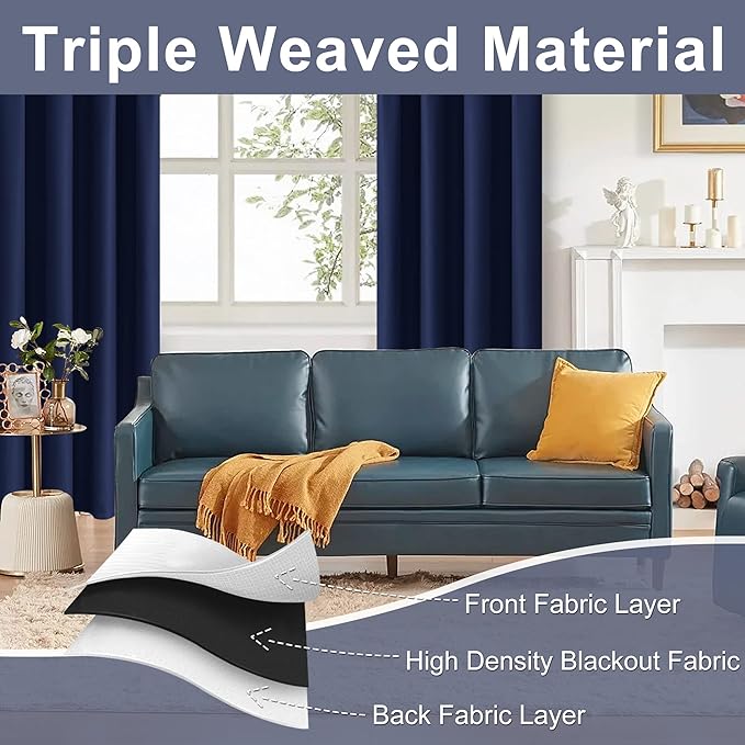 JIUZHEN Blackout Curtains for Bedroom– Thermal Insulated, Noise Reducing Room - Image 5