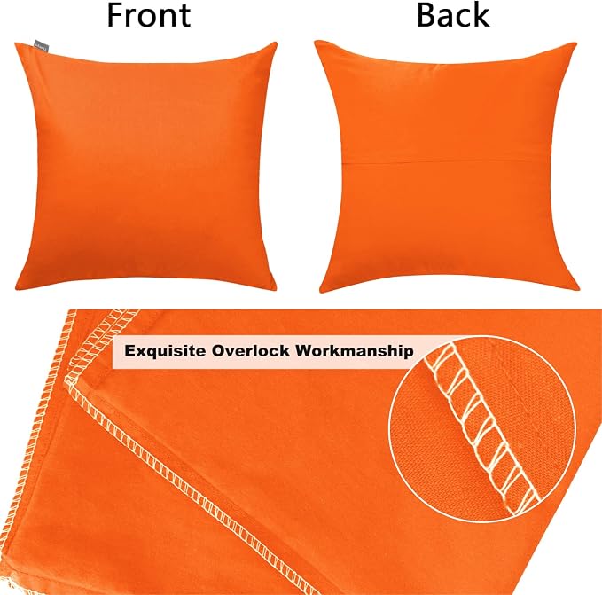 Thmyo 4-Pack 100% Cotton Comfortable Solid Decorative Throw Pillow Case Square - Image 7