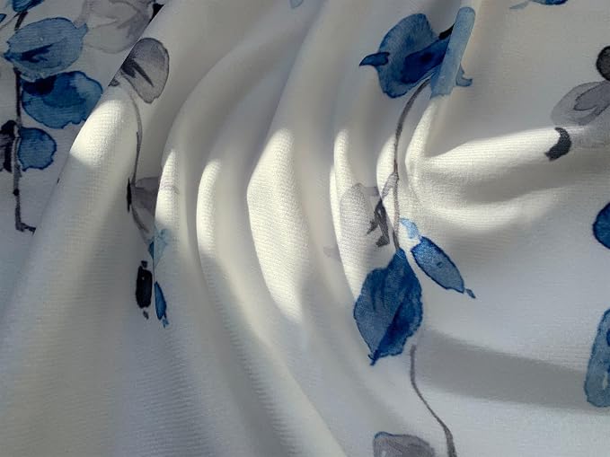 2 Pack Watercolor Blue Leaves Window Valance - Image 6