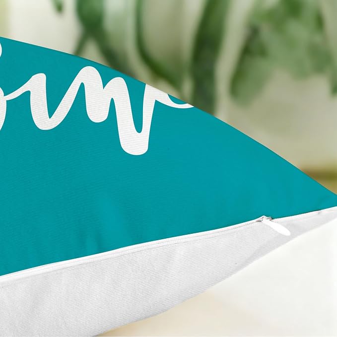 Hexagram Teal Geometric Pillow Covers 18x18 Set of 4, Decorative Outdoor Modern - Image 5