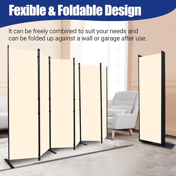Room Divider and Folding Privacy Screens 6 Panel 132'' Wide Room Partitions - Image 4