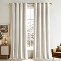 MIULEE 90 Inches Velvet Curtains Off White Elegant Grommet Curtains Thermal by MIULEE