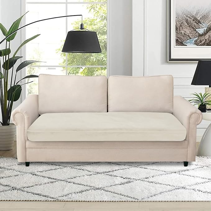 NAISI Couch Cushion Covers 1 Piece Velvet Stretch Loveseat Cover or 2 Seat Sofa - Image 5