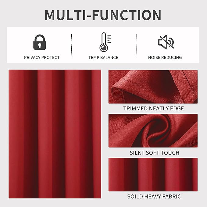 Joydeco Blackout Curtains 72 Inch Length 2 Panels Set, Thermal Insulated Long - Image 3