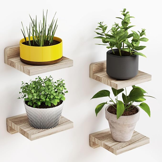 Fixwal Floating Shelves for Wall, Rustic Wood Small Wall Mounted Shelves for by Fixwal
