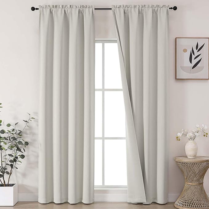 OVZME Natural Room Darkening Curtains by OVZME
