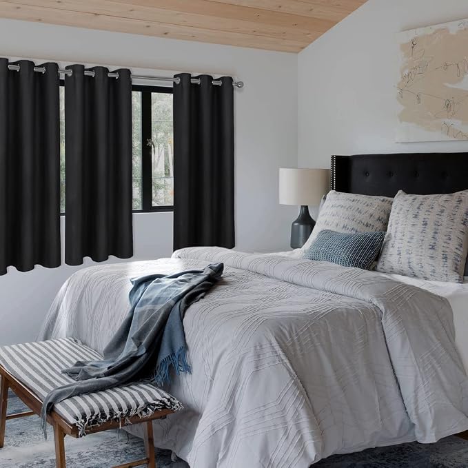Diraysid Black Grommet Blackout Curtains - Image 4