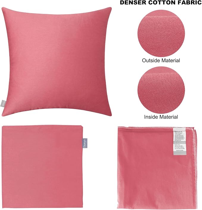 Thmyo 4-Pack 100% Cotton Comfortable Solid Decorative Throw Pillow Case - Image 7