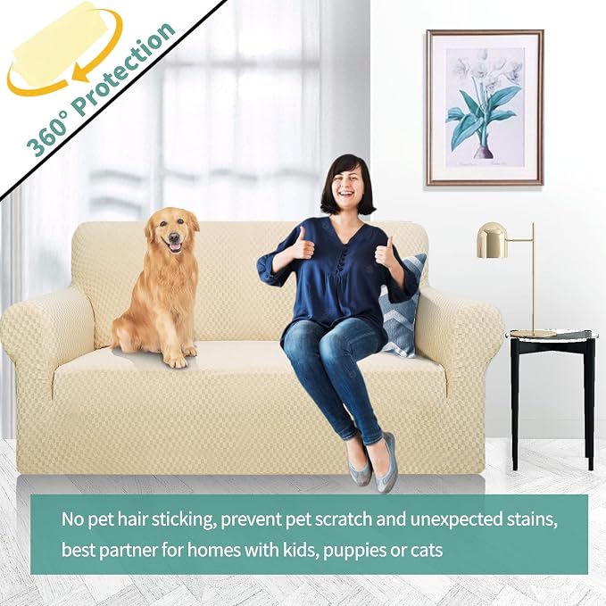YEMYHOM Couch Cover Latest Jacquard Design High Stretch Sofa Covers - Image 2