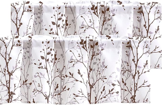 Tree Branch Printed Curtain Valance, 18 inches long Window Treatment Valance by Luvyohmee