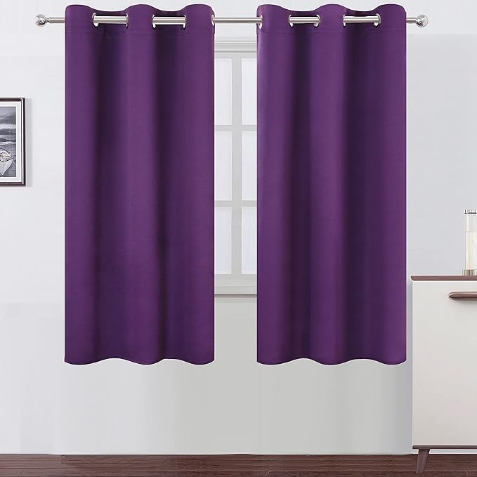 LEMOMO Purple Blackout Curtains 34 x 63 Inch Length/Set of 2 Curtain by Lemomo