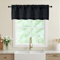 Valances for Windows, Light Filtering Faux Linen Textured Small Short Valance by WelvetBLK