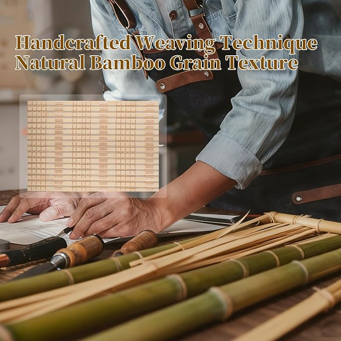 Bamboo Room Divider Panel with 360°Rotating Feet, 4 Panel 47" H Short Folding - Image 5