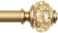 Curtain Rods for Windows 72 to 144 Inch, USFOOK 7/8 inch Luxury Gold Curtain by USFOOK