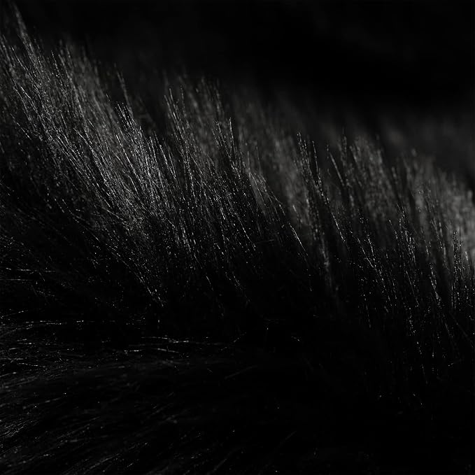 SERISSA Soft Fluffy Area Rug, Coal Black Faux Sheepskin Fur Rug, Shaggy Rug - Image 5