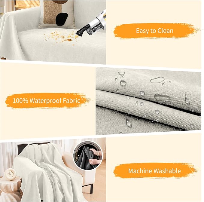 Deep Dream Cat-Scratch Resistant Couch Cover, Waterproof Sofa Cover - Image 4