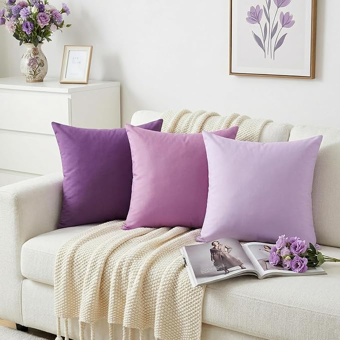 Thmyo 4-Pack 100% Cotton Comfortable Solid Decorative Throw Pillow Case Square - Image 2