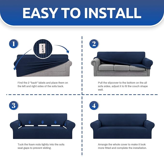 KEKUOU Stretch Single Sofa Slipcover 1 Piece Couch Sofa Cover Furniture - Image 4