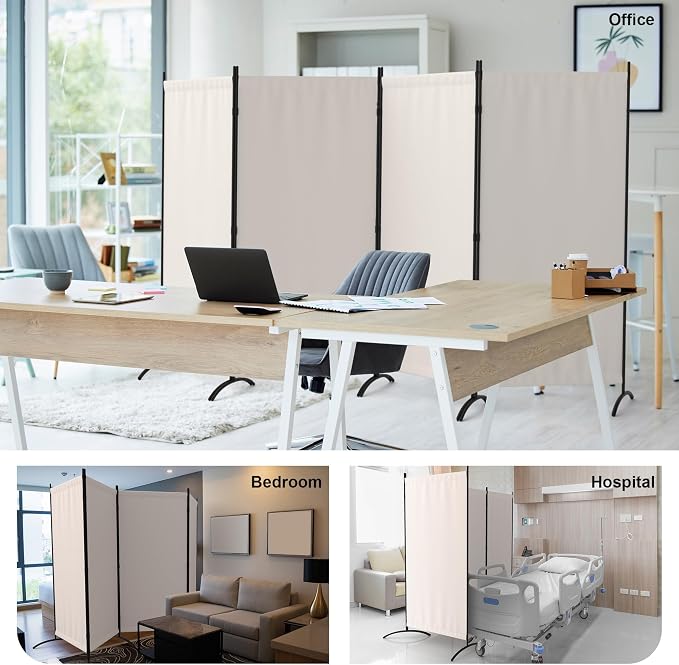 Portable Room Divider 4 Panel Partition Room Dividers and Folding Privacy - Image 6