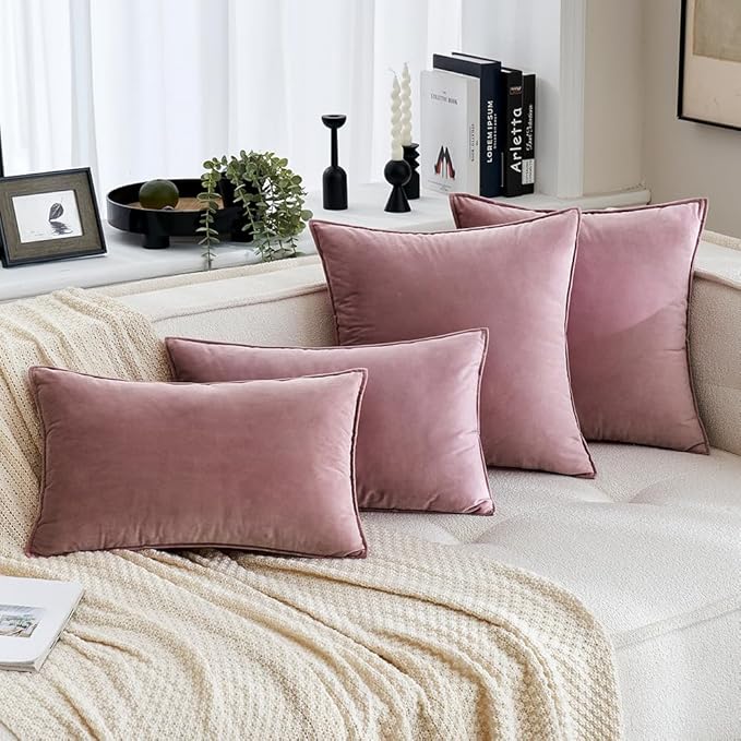 MIULEE Jam Velvet Throw Pillow Covers 18x18 Soft Decorative Solid Square - Image 4