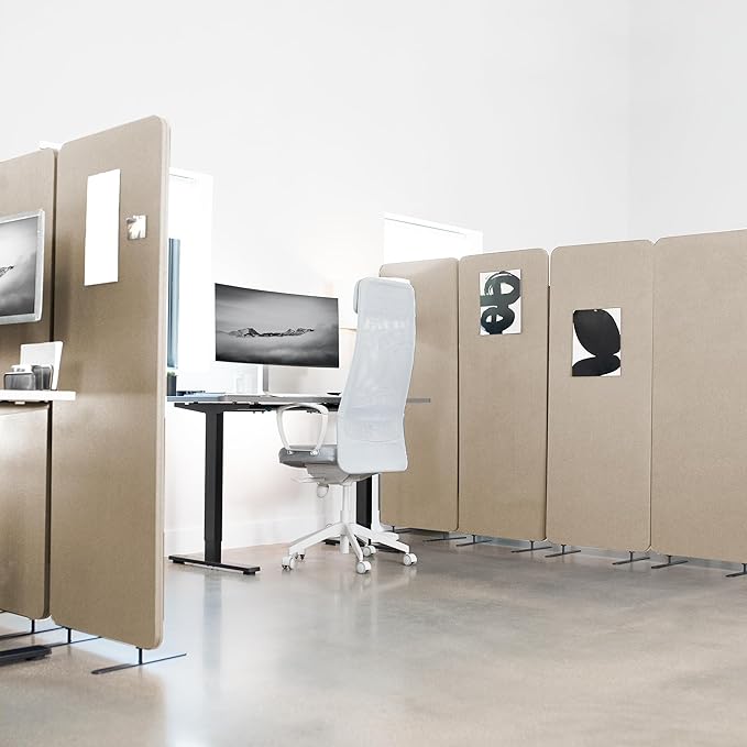 VIVO Freestanding 72 x 66 inch Privacy Panel, Cubicle Divider, Acoustic Wall - Image 2