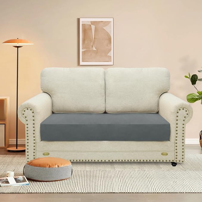MAXIJIN Velvet Stretch Couch Cushion Covers Soft Loveseat Cushion Cover - Image 2