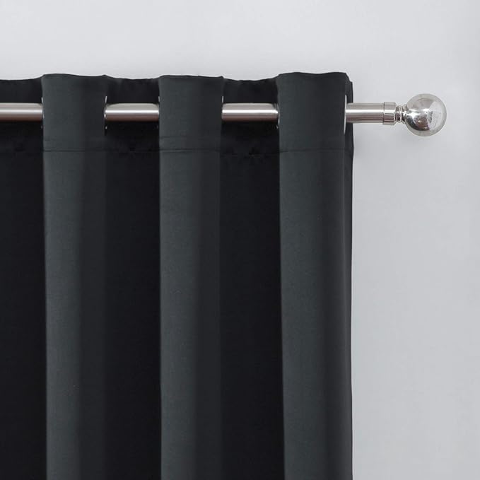 LEMOMO Blackout Curtains 66 x 95 inch/Black Curtains Set of 2 Panels/Thermal - Image 7