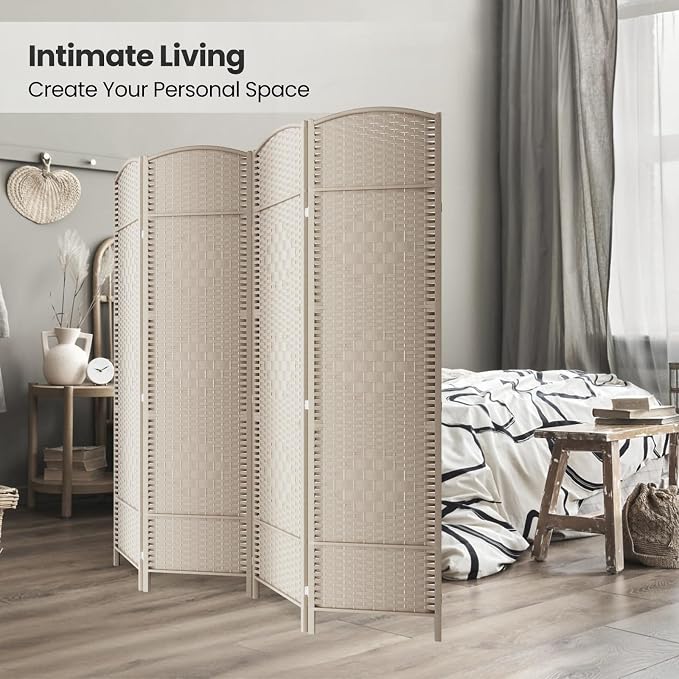 6 Panel Room Divider, 6Ft Folding Privacy Screen, Tall - Image 4