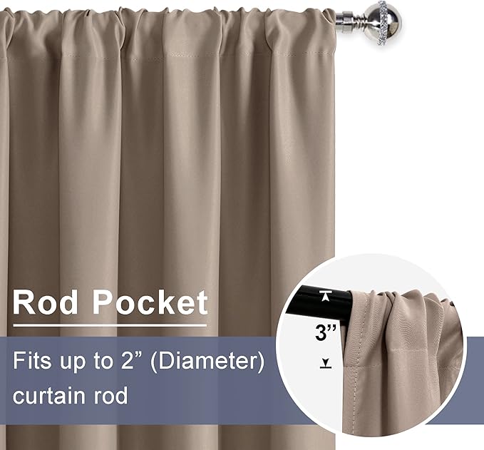 JIUZHEN Blackout Curtains for Bedroom – Thermal Insulated, Noise Reducing Room - Image 6