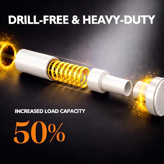 No Drill Curtain Rods for Room Divider, Adjustable Tension Rod 35-100" W x - Image 4