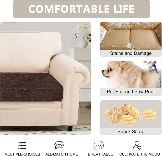 SearchI PU Leather Sofa Couch Cushion Covers Replacement Reversible Cushion - Image 3