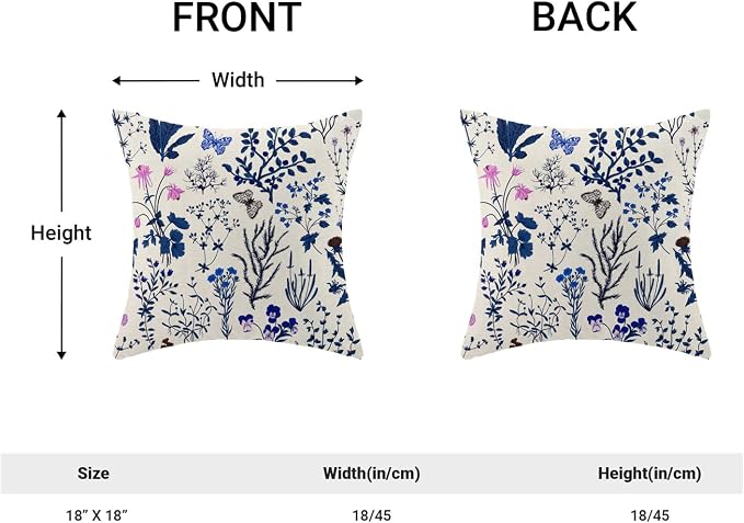 AEIOAE Summer Pillow Covers 18x18 Inch Set of 2, Seasonal Floral Outdoor - Image 4