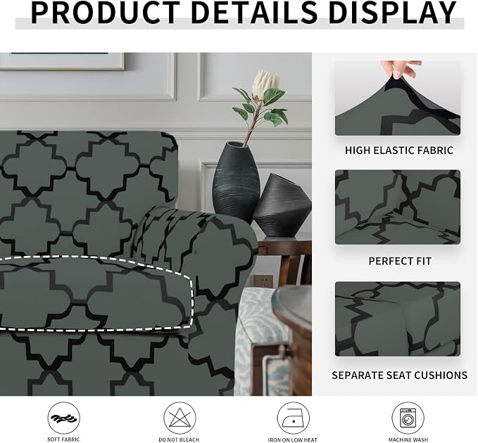 Easy-Going Print 4 Pieces Stretch Soft Couch Cover - Image 3