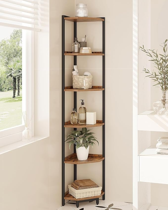 Hzuaneri Corner Shelf Stand, Corner Bookshelf, Storage Standing Shelf Unit - Image 6