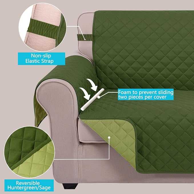 U-NICE HOME Loveseat Sofa Cover Reversible Couch Covers - Image 3