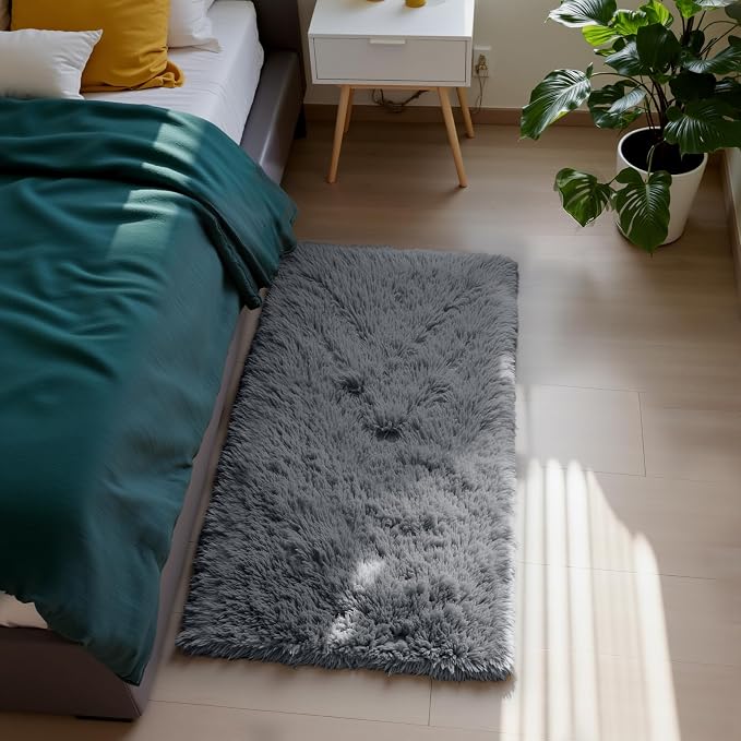Fluffy Rug Shaggy Area Rug, Small Bedside Rug, Soft Fluffy Shaggy Entryway - Image 3