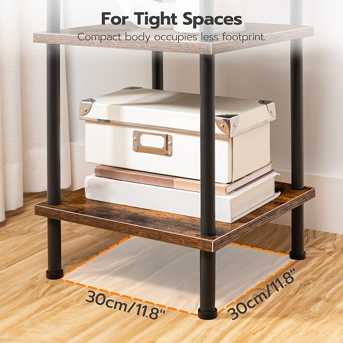 HOOBRO 6-Tier Corner Shelf, Corner Square Rack Display Shelf, Tall Storage Rack - Image 8