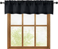 OWENIE Black Valances for Windows 1 Pcs, Light Filtering Textured Farmhouse by OWENIE