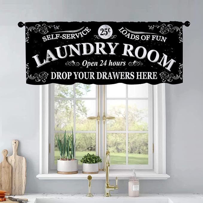 Black Kitchen Curtains Laundry Room Design by BrilliStar