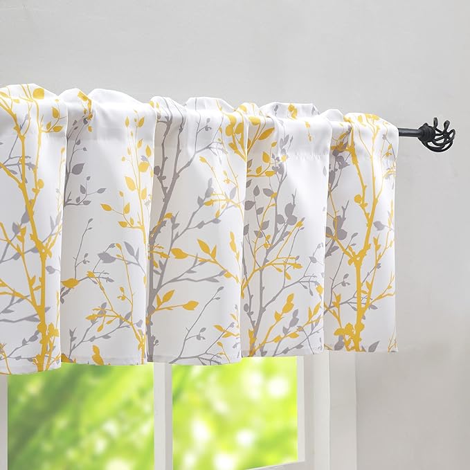 Luvyohmee Tree Branch Printed Valance Curtain, 18 inches Long Kitchen Valance - Image 3