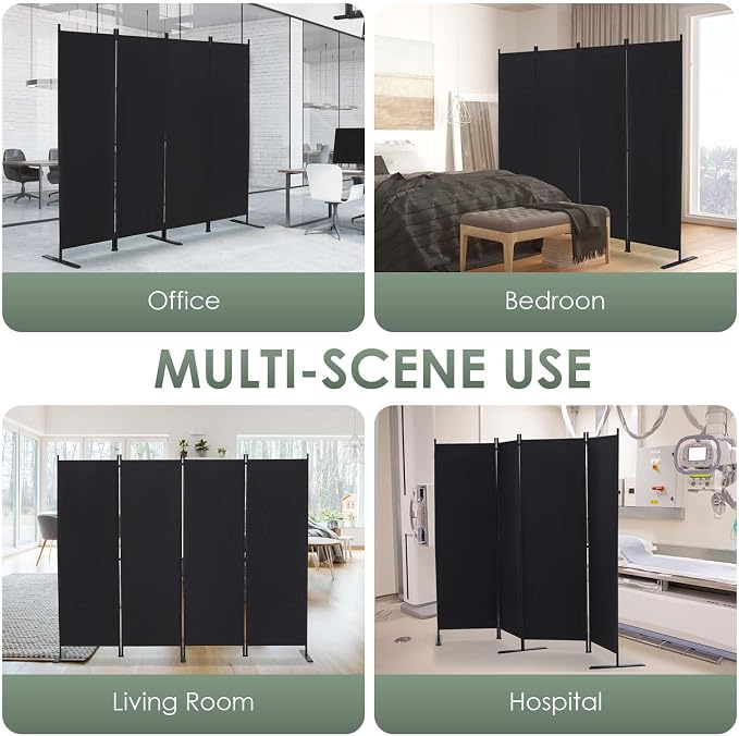 RANTILA 4 Panel Room Divider, 6 FT Folding Privacy Screen - Image 6