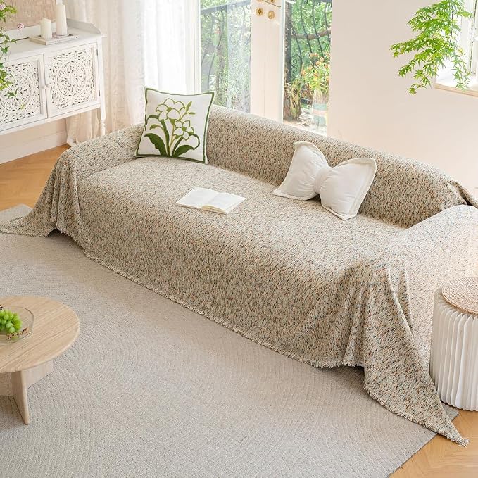 ROOMLIFE Boho Beige Couch Cover by ROOMLIFE