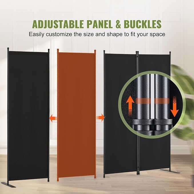 VEVOR Room Divider, 4 Panel Room Dividers and Folding Privacy Screens, Fabric - Image 4