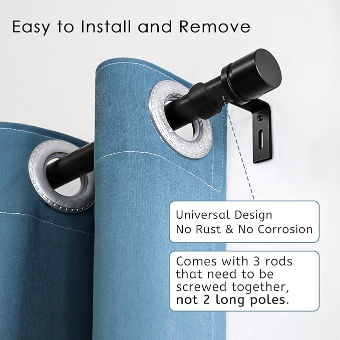 Byondeth Curtain Rods for Windows 16 to 48 or 60 Inches Max 2 Pack Adjustable - Image 4