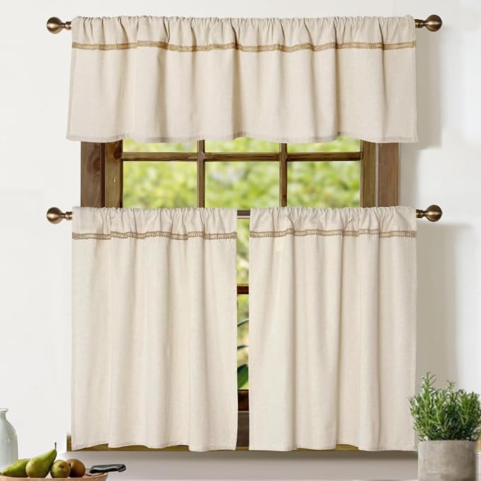 Cotton Linen Kitchen Curtains for Windows - Image 6