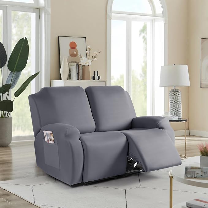 TAOCOCO Recliner Loveseat Slipcover, 2 Pieces Polyester Fabric Stretch Sofa - Image 7