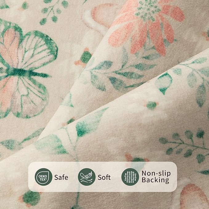 Rugxara Floral Rug for Living Room Bedroom, 4x6 Washable Rug, Large Non Slip - Image 4