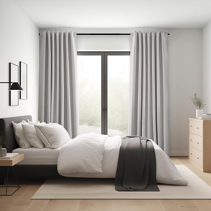 Topfinel Linen Gray Blackout Curtains 96 Inch Long, Boho Beige Gothic Viral - Image 7